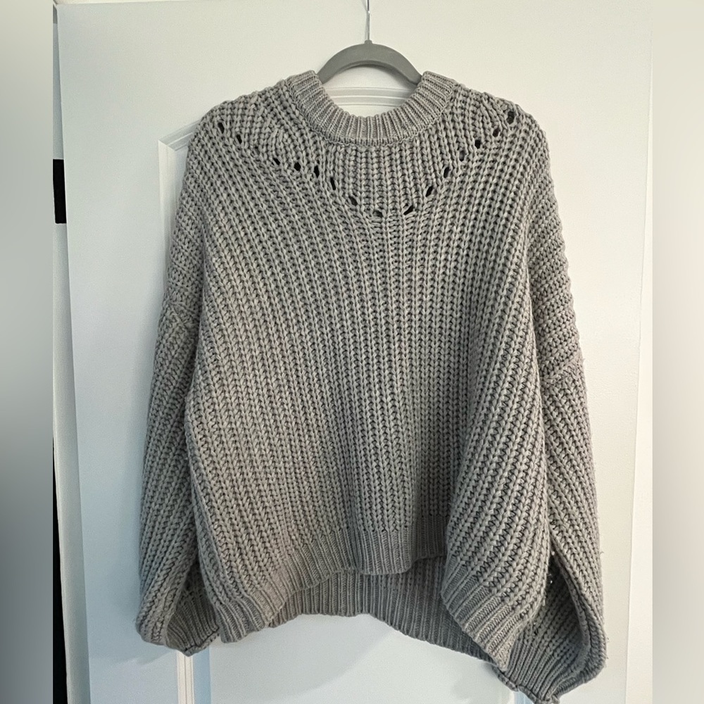 Knit oversized sweater - gray
